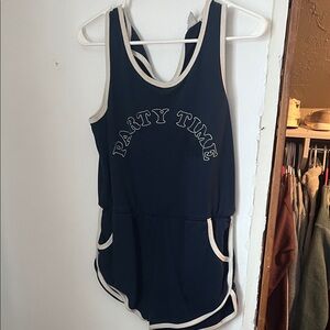 Navy 'Party Time' Romper